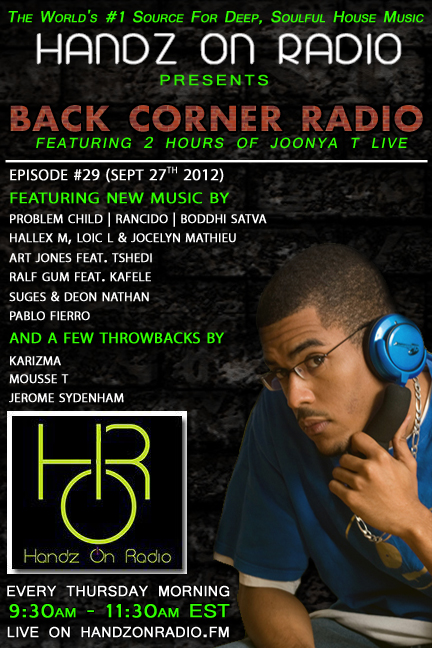 BACK CORNER RADIO [EPISODE #29] #ThrowBackThursday [SEPT 27. 2012]
